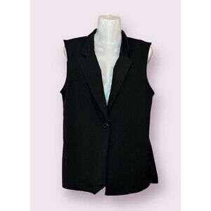 Wearever Single Breasted Women's Size Large Sleeveless Black One Button Vest